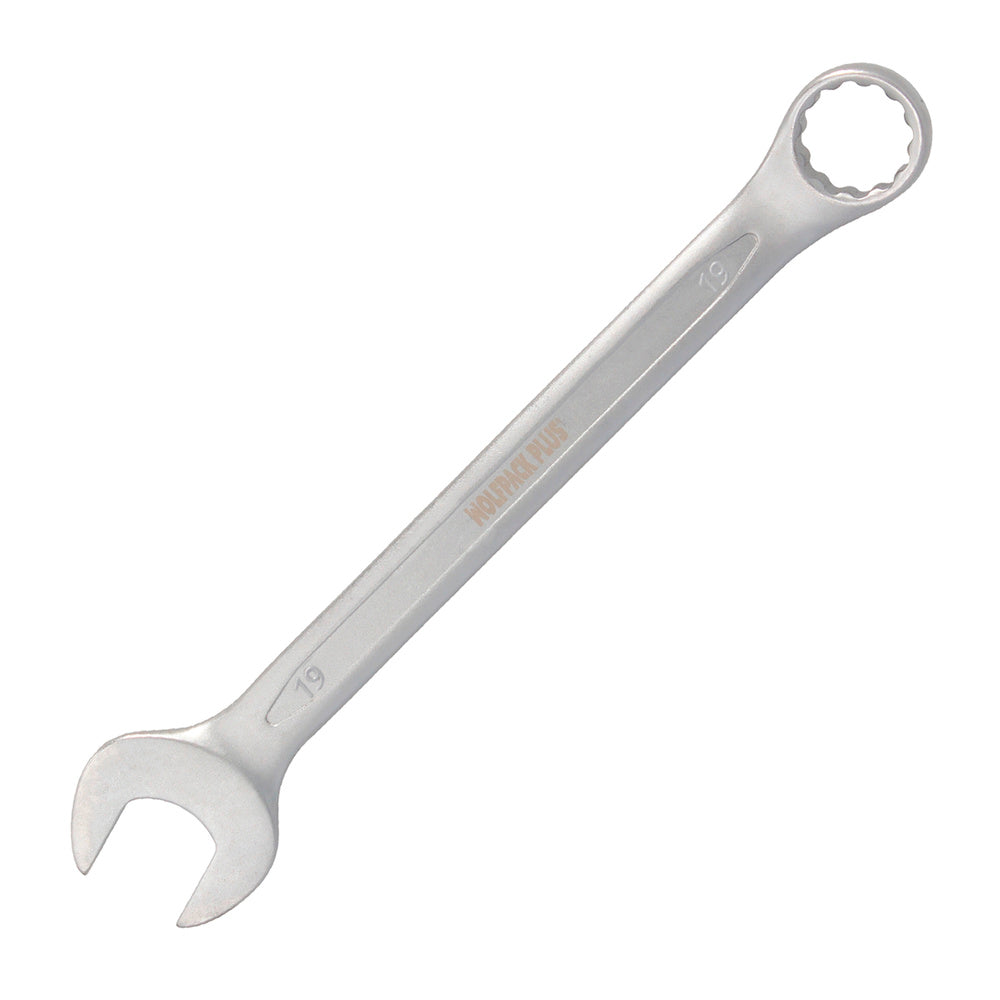 Llave combinada plus 19x19 acero cromo vanadio din 3113. Llave doble boca, llave fija, llave estrella