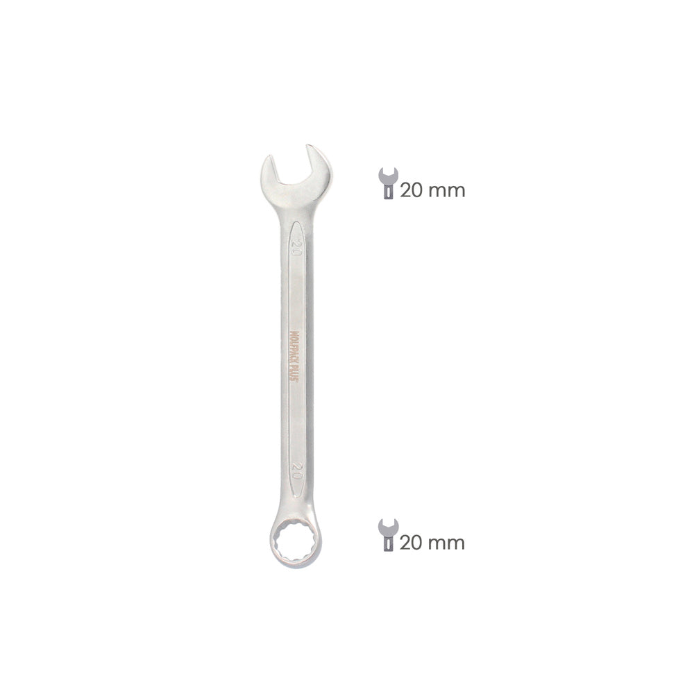 Llave combinada plus 20x20 acero cromo vanadio din 3113. Llave doble boca, llave fija, llave estrella