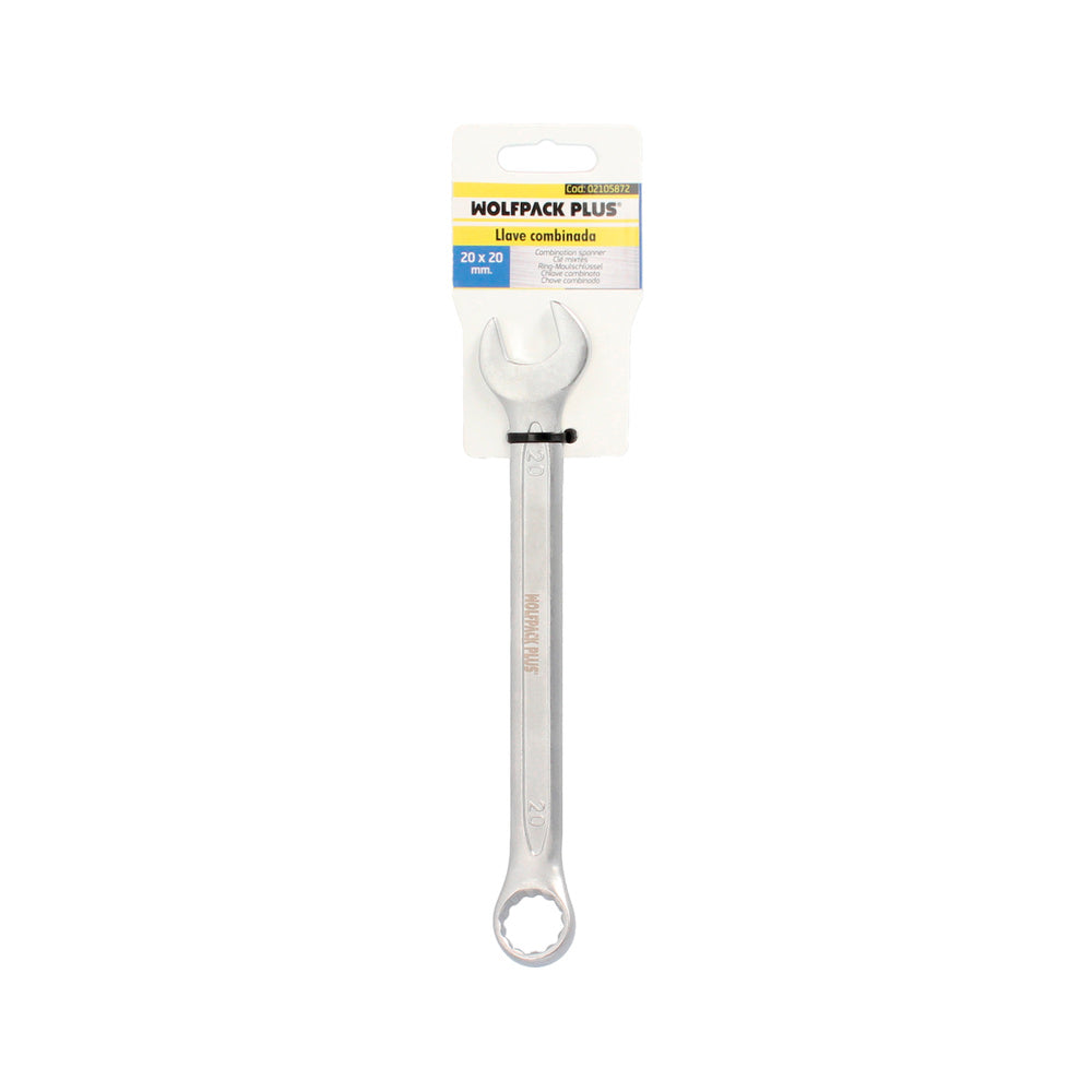 Llave combinada plus 20x20 acero cromo vanadio din 3113. Llave doble boca, llave fija, llave estrella