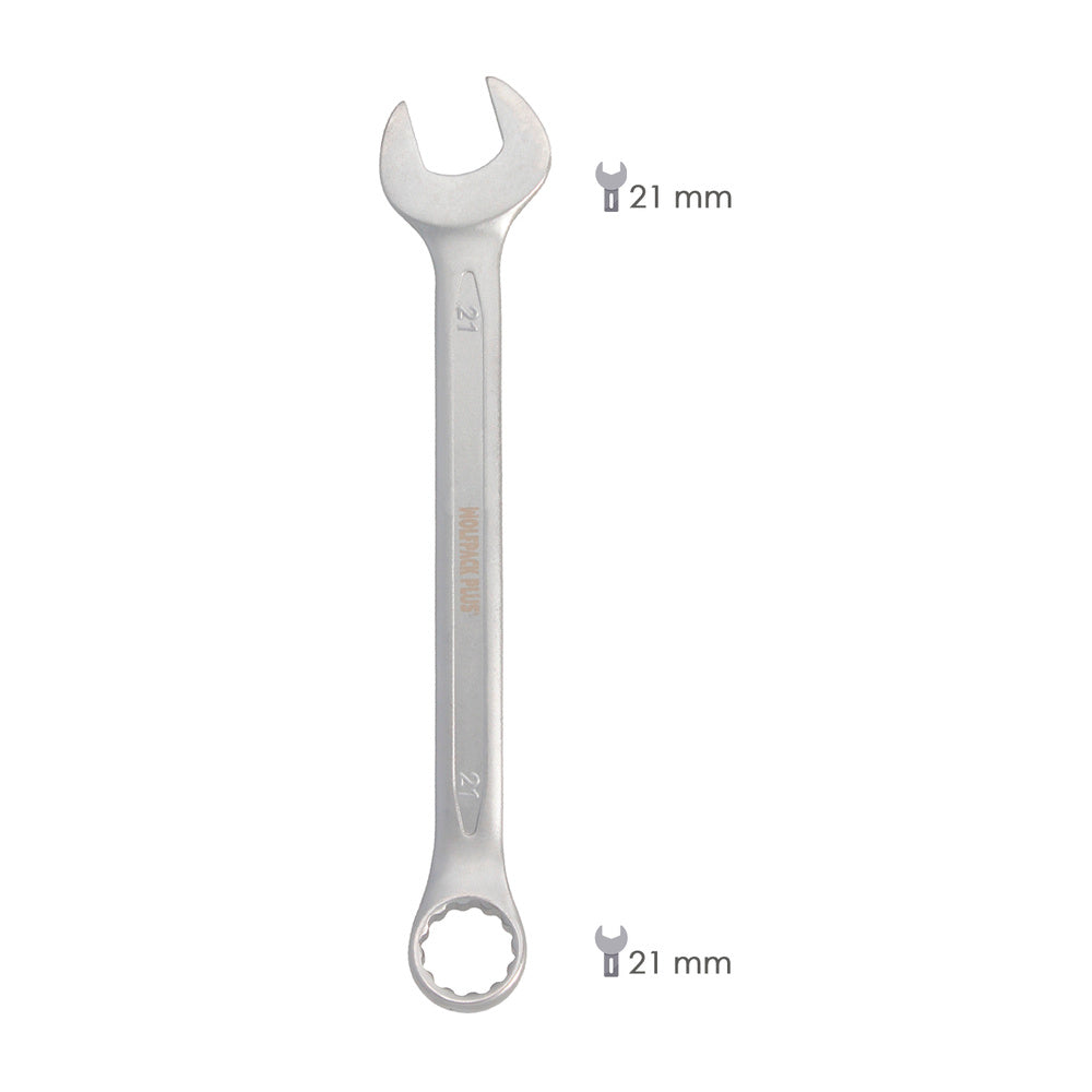 Llave combinada plus 21x21 acero cromo vanadio din 3113. Llave doble boca, llave fija, llave estrella