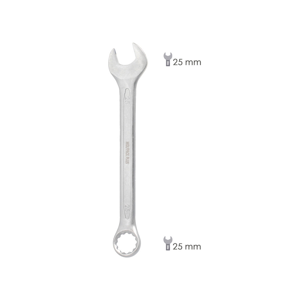 Llave combinada plus 25x25 acero cromo vanadio din 3113. Llave doble boca, llave fija, llave estrella
