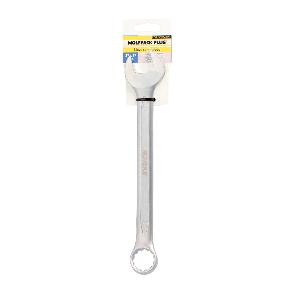Llave combinada plus 27x27 acero cromo vanadio din 3113. Llave doble boca, llave fija, llave estrella