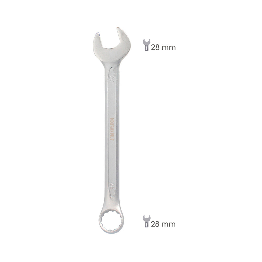 Llave combinada plus 28x28 acero cromo vanadio din 3113. Llave doble boca, llave fija, llave estrella