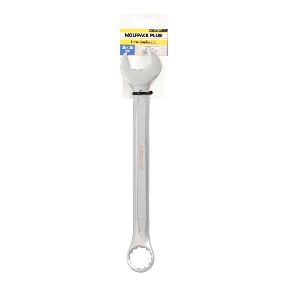Llave combinada plus 28x28 acero cromo vanadio din 3113. Llave doble boca, llave fija, llave estrella