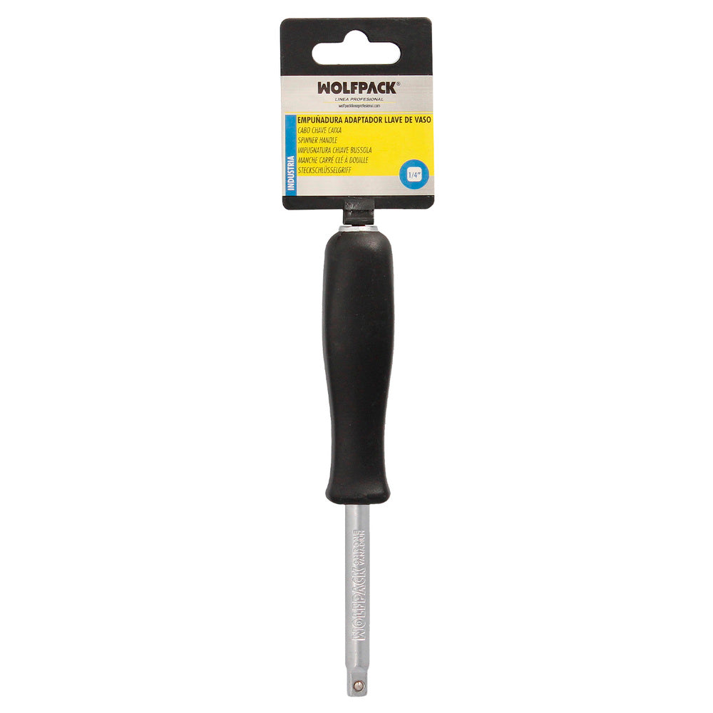 Empuñadura destornillador para vasos 1/4". Prolongador carraca, alargador carraca, destornillador vasos