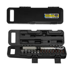 Llave dinamométrica 1/4" con 9 puntas hexagonales y 5 vasos. Llave de torque camiones, coches, motos, micro ajustes, acero crv