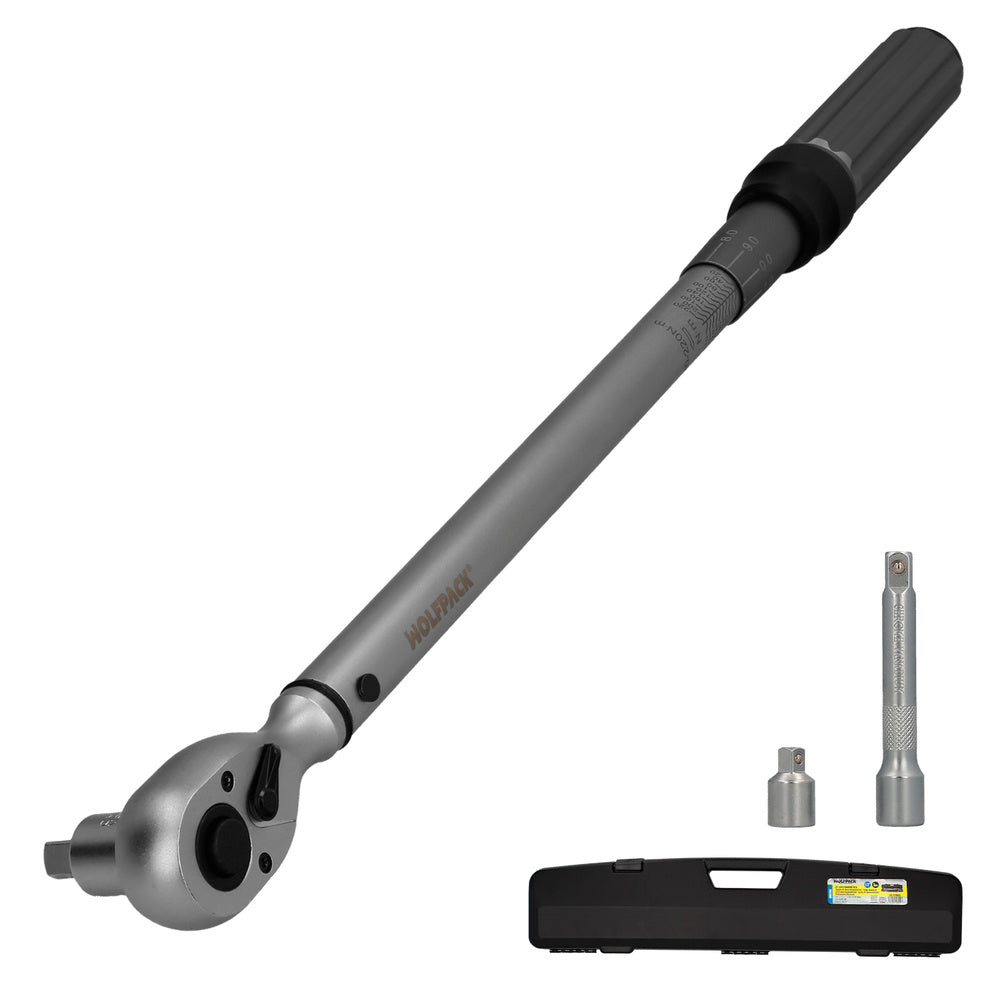 Chave dinamométrica 1/2" com extensor e redutor de 3/8" chave de torque camiões, carros, motas, micro-ajustes, aço CRV
