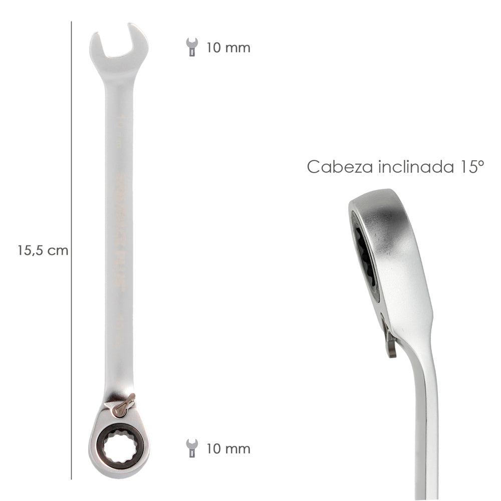 Llave combinada con carraca 10 mm din 3113