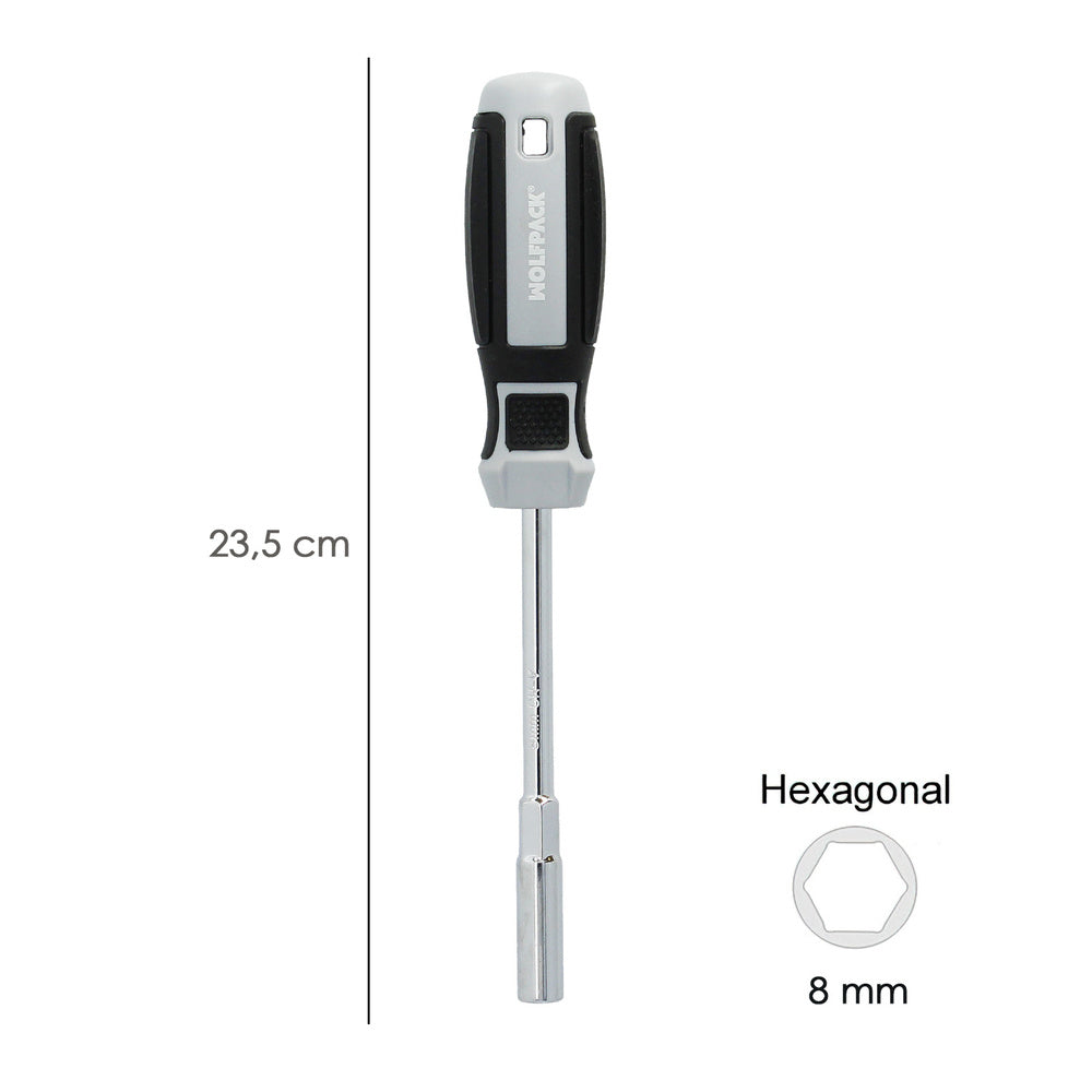 Screwdriver with 8.0 mm socket