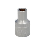 Chave de caixa 1/2" sextavada 8 mm perfil de 6 faces. Aço cromo vanádio, cantos arredondados