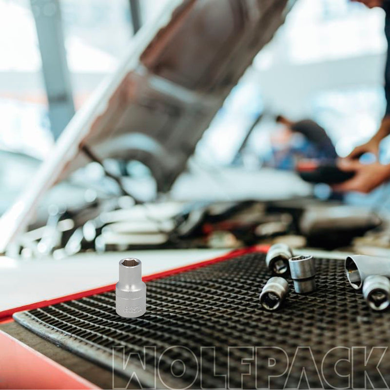 Llave vaso 1/2" hexagonal 10 mm. perfil de 6 caras. acero cromo vanadio, aristas redondas