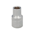 Chave caixa 1/2" sextavada 11 mm perfil de 6 faces. Aço cromo-vanádio, cantos arredondados