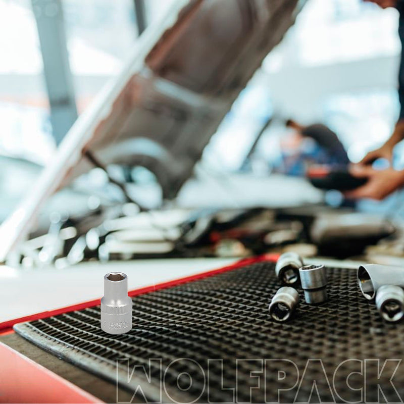 Llave vaso 1/2" hexagonal 12 mm. perfil de 6 caras. acero cromo vanadio, aristas redondas