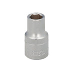 Chave de caixa 1/2" sextavada 12 mm perfil de 6 faces. Aço cromo vanádio, cantos arredondados