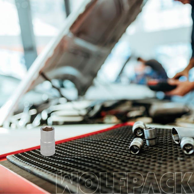 Llave vaso 1/2" hexagonal 14 mm. perfil de 6 caras. acero cromo vanadio, aristas redondas