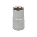 Chave de caixa 1/2" sextavada 15 mm perfil de 6 faces. Aço cromo-vanádio, arestas arredondadas