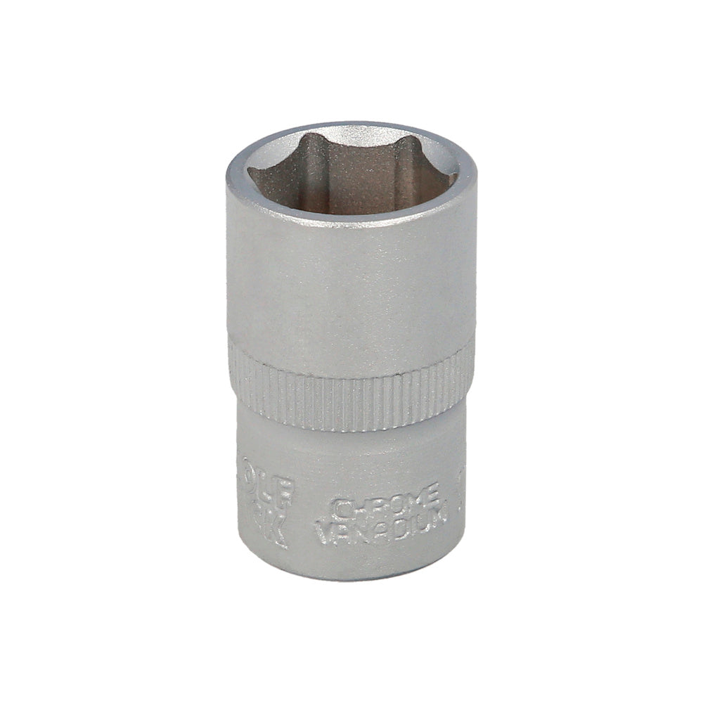 Chave de caixa 1/2" sextavada 16 mm perfil 6 faces. Aço cromo-vanádio, cantos arredondados