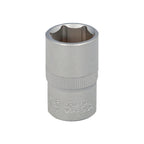 Chave de caixa 1/2" sextavada 17 mm perfil de 6 faces. Aço cromo-vanádio, cantos redondos