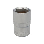 Chave de caixa 1/2" sextavada 18 mm perfil de 6 faces. Aço cromo-vanádio, arestas arredondadas