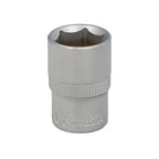 Chave de caixa 1/2" sextavada 19 mm perfil de 6 faces. Aço cromo vanádio, cantos arredondados