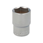 Chave de caixa 1/2" sextavada 20 mm perfil de 6 faces. Aço cromo-vanádio, arestas arredondadas