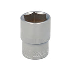 Chave de caixa 1/2" sextavada 21 mm perfil de 6 faces. Aço cromo-vanádio, arestas arredondadas