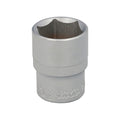 Chave de caixa 1/2" sextavada 22 mm perfil de 6 faces. Aço cromo-vanádio, arestas arredondadas