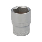Chave de caixa 1/2" sextavada 22 mm perfil de 6 faces. Aço cromo-vanádio, arestas arredondadas