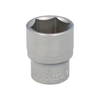 Chave de caixa 1/2" sextavada 23 mm perfil de 6 faces. Aço cromo-vanádio, arestas arredondadas