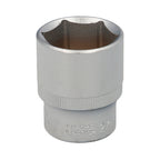 Chave de caixa 1/2" sextavada 27 mm perfil de 6 faces. Aço cromo-vanádio, arestas arredondadas