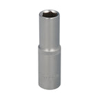 Chave de caixa 1/2" sextavada longa 13 mm perfil de 6 faces. Aço cromo-vanádio, arestas arredondadas