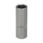 Chave caixa 1/2" sextavada longa 19 mm perfil de 6 faces. Aço cromo vanádio, arestas arredondadas