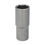 Chave de caixa 1/2" sextavada longa 24 mm perfil de 6 faces. Aço cromo-vanádio, arestas redondas