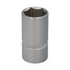 Chave de caixa 1/2" sextavada longa 30 mm perfil de 6 faces. Aço cromo-vanádio, arestas arredondadas