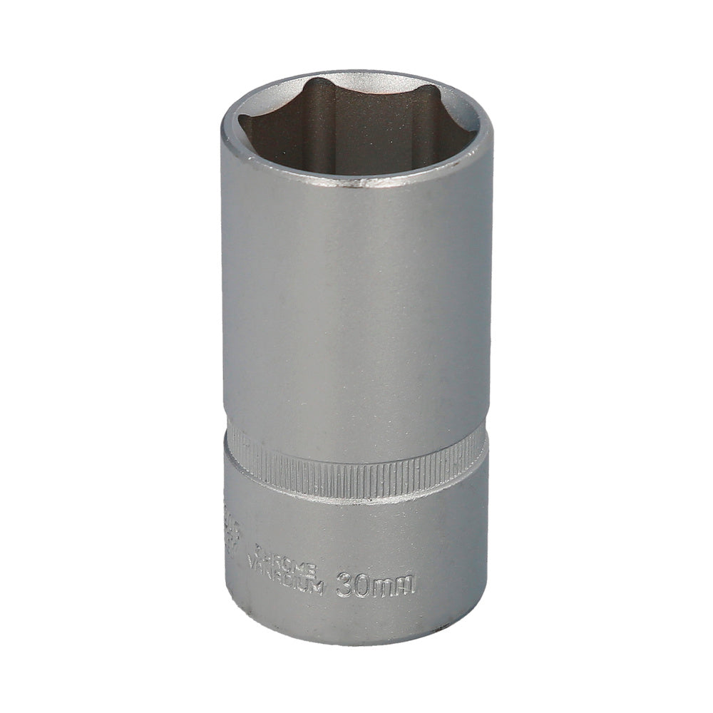 1/2" long hexagonal socket 30 mm, 6-point profile. Chrome vanadium steel, rounded edges