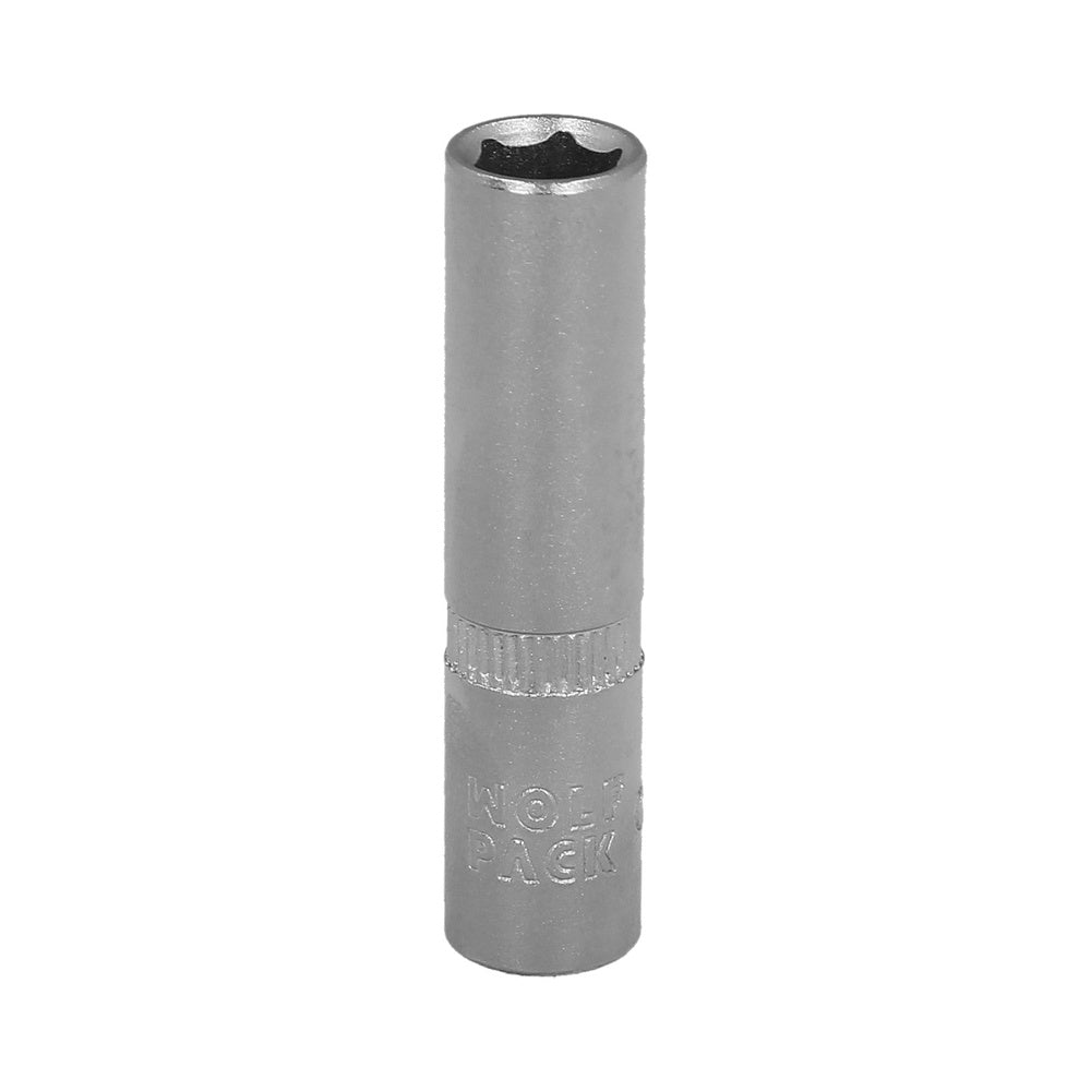 Chave de caixa 1/4" sextavada longa 8 mm perfil de 6 faces. Aço cromo-vanádio, arestas arredondadas