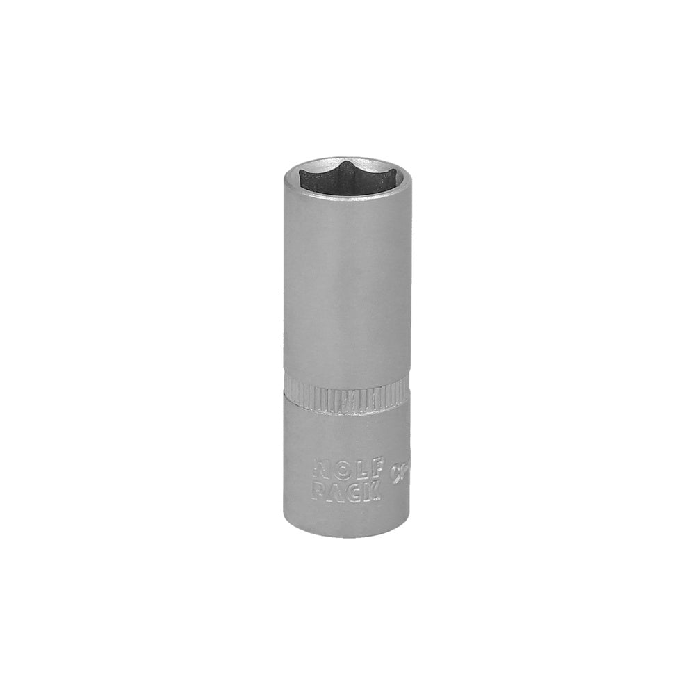 Chave de caixa 1/4" sextavada longa 10 mm perfil de 6 faces. Aço cromo-vanádio, cantos arredondados