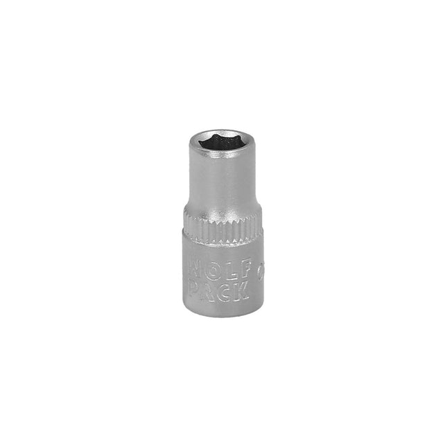 Llave vaso 1/4" hexagonal 6 mm. perfil de 6 caras. acero cromo vanadio, aristas redondas