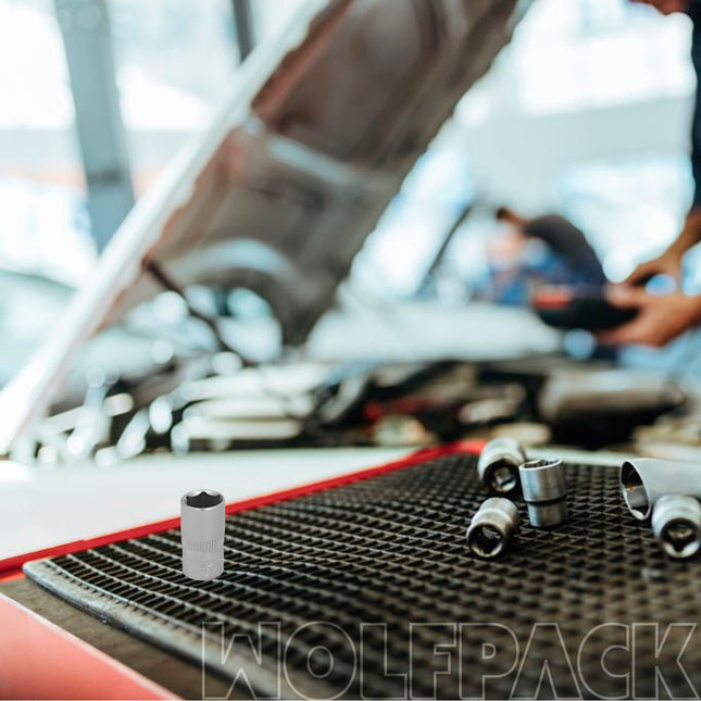 Llave vaso 1/4" hexagonal 7 mm. perfil de 6 caras. acero cromo vanadio, aristas redondas