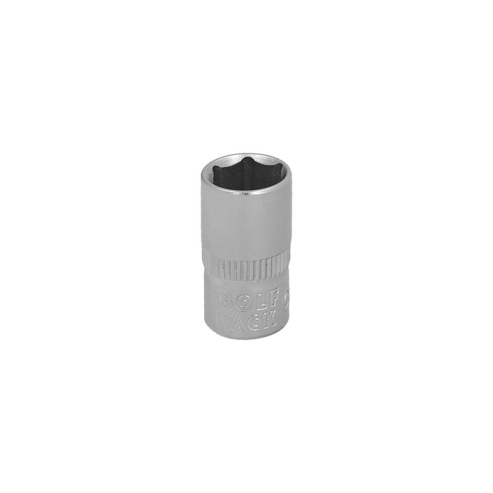 Llave vaso 1/4" hexagonal 8 mm perfil de 6 caras. Acero cromo vanadio, aristas redondas