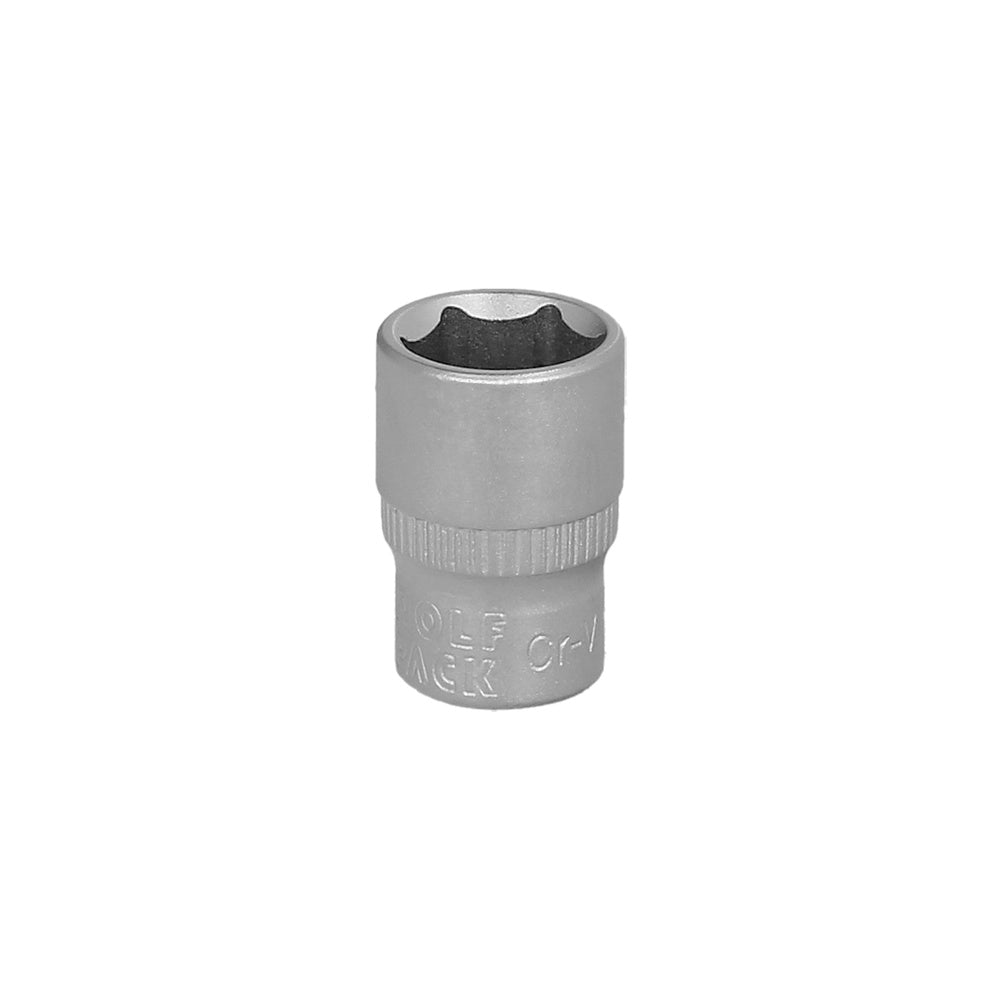 Chave de caixa hexagonal de 1/4" 12 mm perfil de 6 faces. Aço cromo-vanádio, cantos arredondados