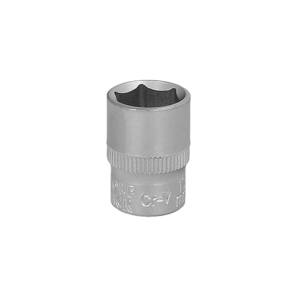Chave de caixa 1/4" sextavada 13 mm perfil de 6 faces. Aço cromo-vanádio, arestas arredondadas