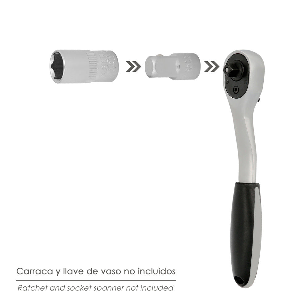 Adaptador aumentador 1/4" hembra 3/8" macho