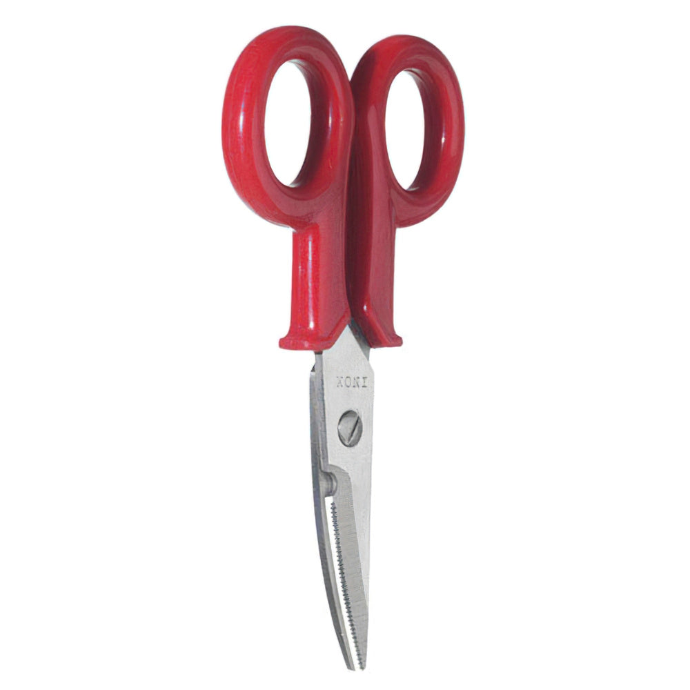 Electrician's scissors, insulated, curved blade