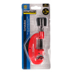 Pipe cutter for ø 3 to 30 mm, with aluminum body and hardened steel cutting wheel.
