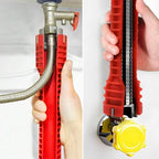 Multi-function faucet wrench with adapter, hex key, and screw extractor