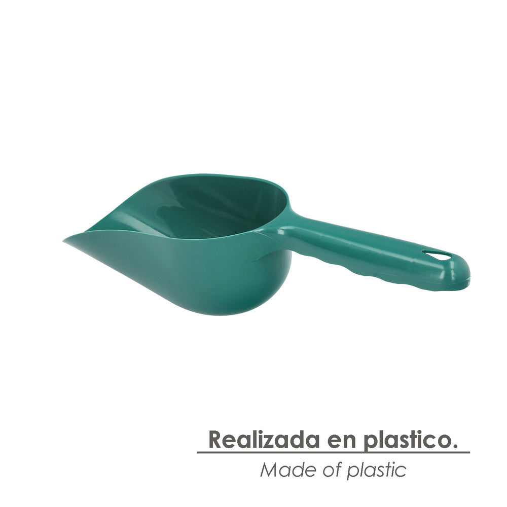 Pala plástico multiusos. Pala de mano para jardín y hogar, para tierra, compost, semillas, arena y pienso - verde