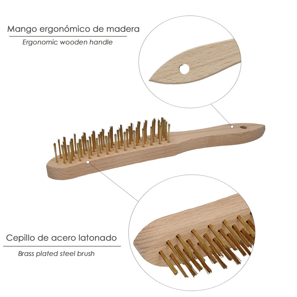 Manual brass-coated welding brush standard