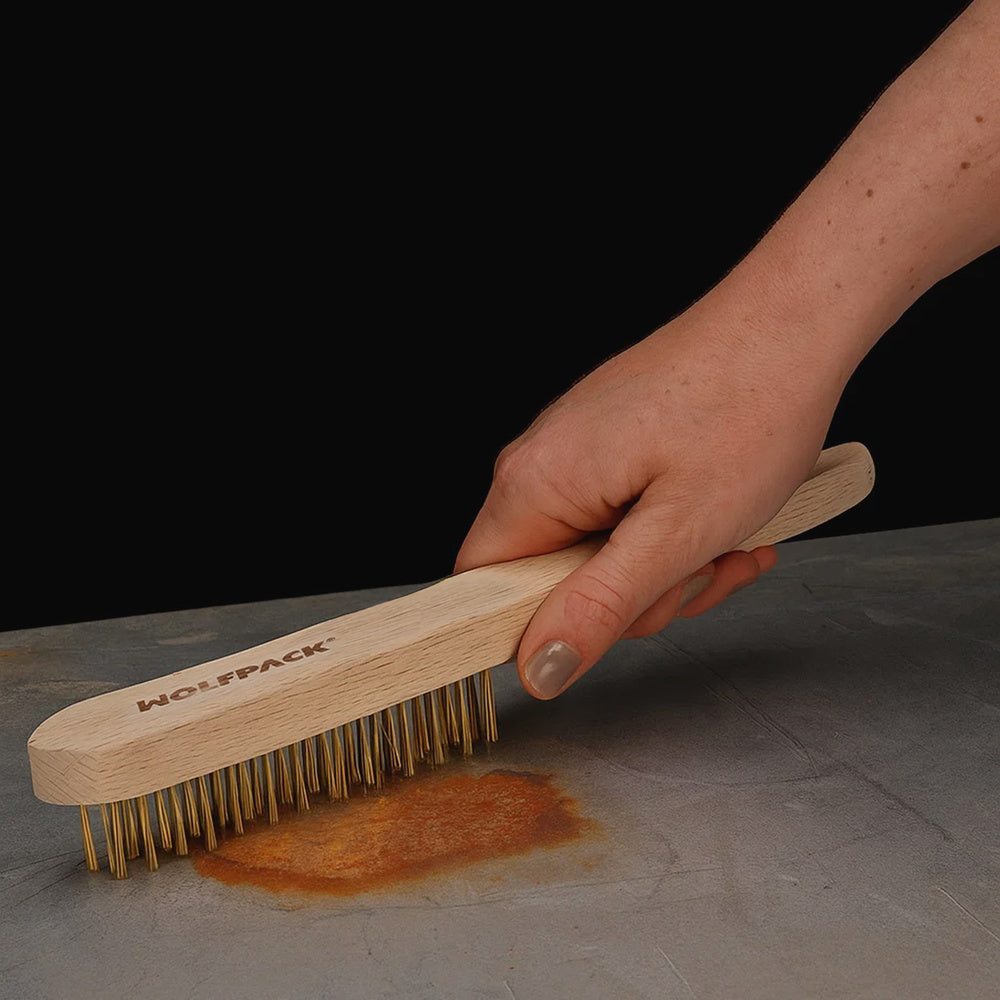 Manual brass-coated welding brush standard
