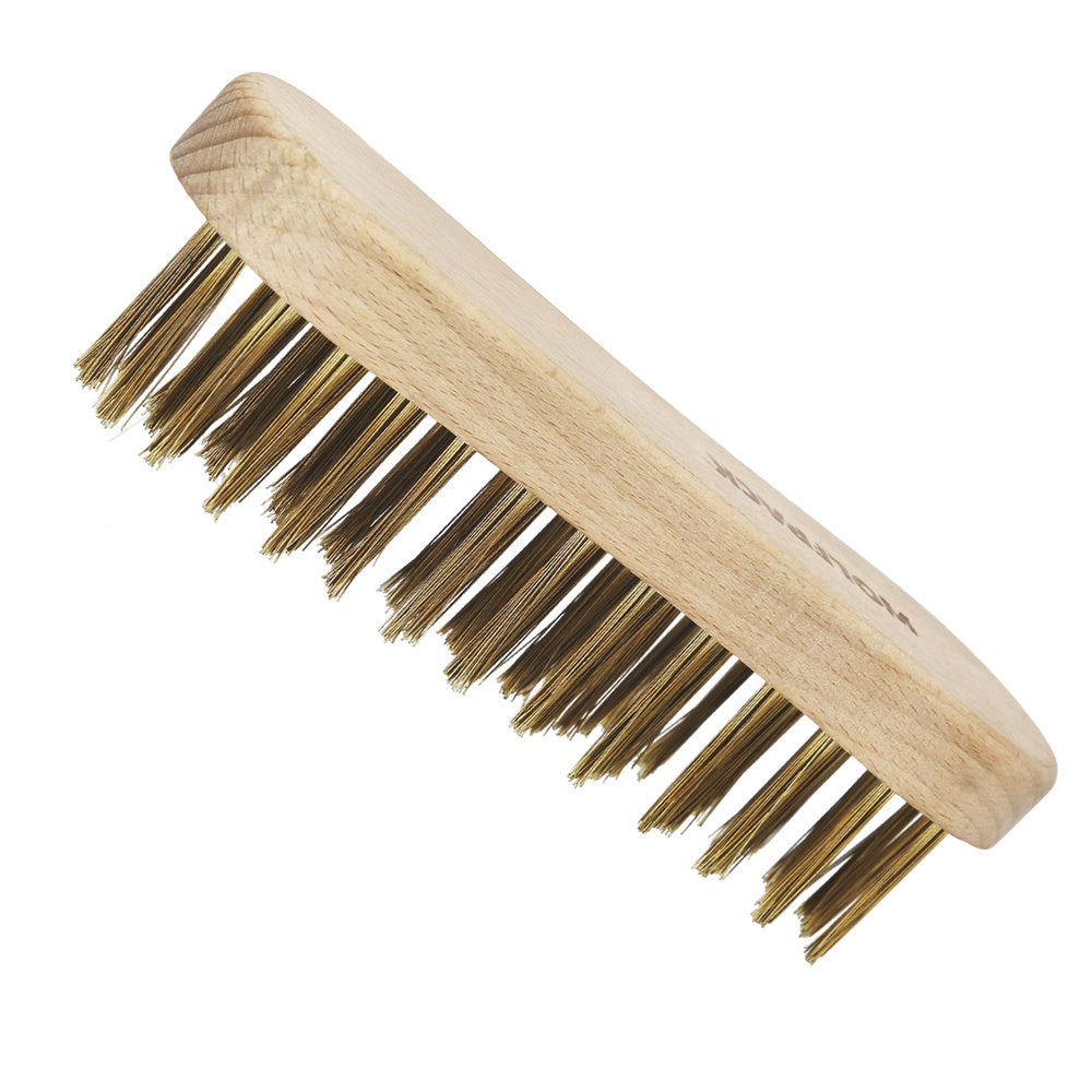 Hand brush, brass-plated steel, for castings